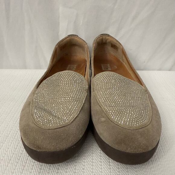 Fitflop Crystal Sneaker Loafer Womens Size 8.5 Taupe Suede - Picture 2 of 10